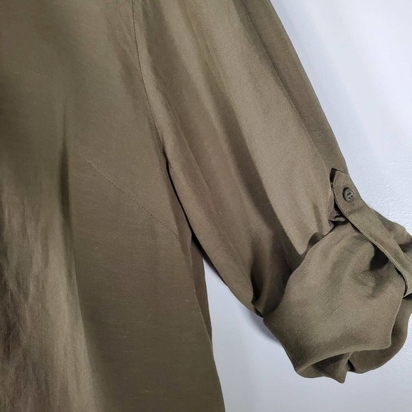 Calvin Klein Linen Blend Modern Essentials Tunic Olive Green Size 1X - Picture 4 of 12